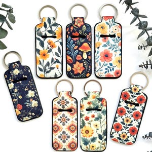 Vintage Floral Chapstick Holder Keychain, Choose Your Pattern, Lip Balm Holder Keychain, Cute Keychain, Teacher Gift, Daughter Gift