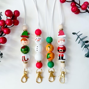 Christmas Lanyard, Holiday Lanyard, Gingerbread Lanyard, Snowman Lanyard, Santa Lanyard, Elf Lanyard, Teacher Lanyard, Nurse Lanyard