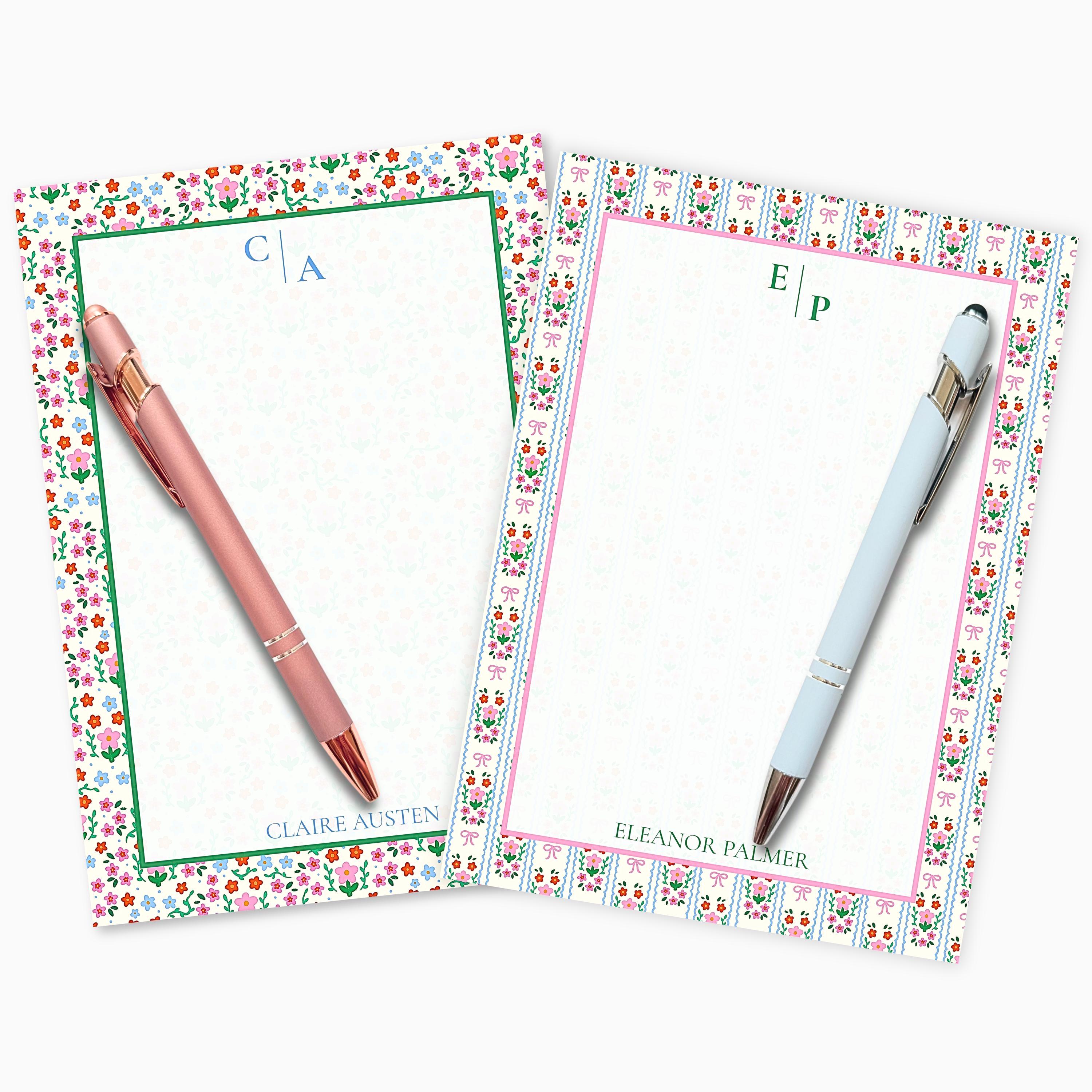 Personalized Floral Notepad, Custom Stationery Gift, 5x7 - Etsy