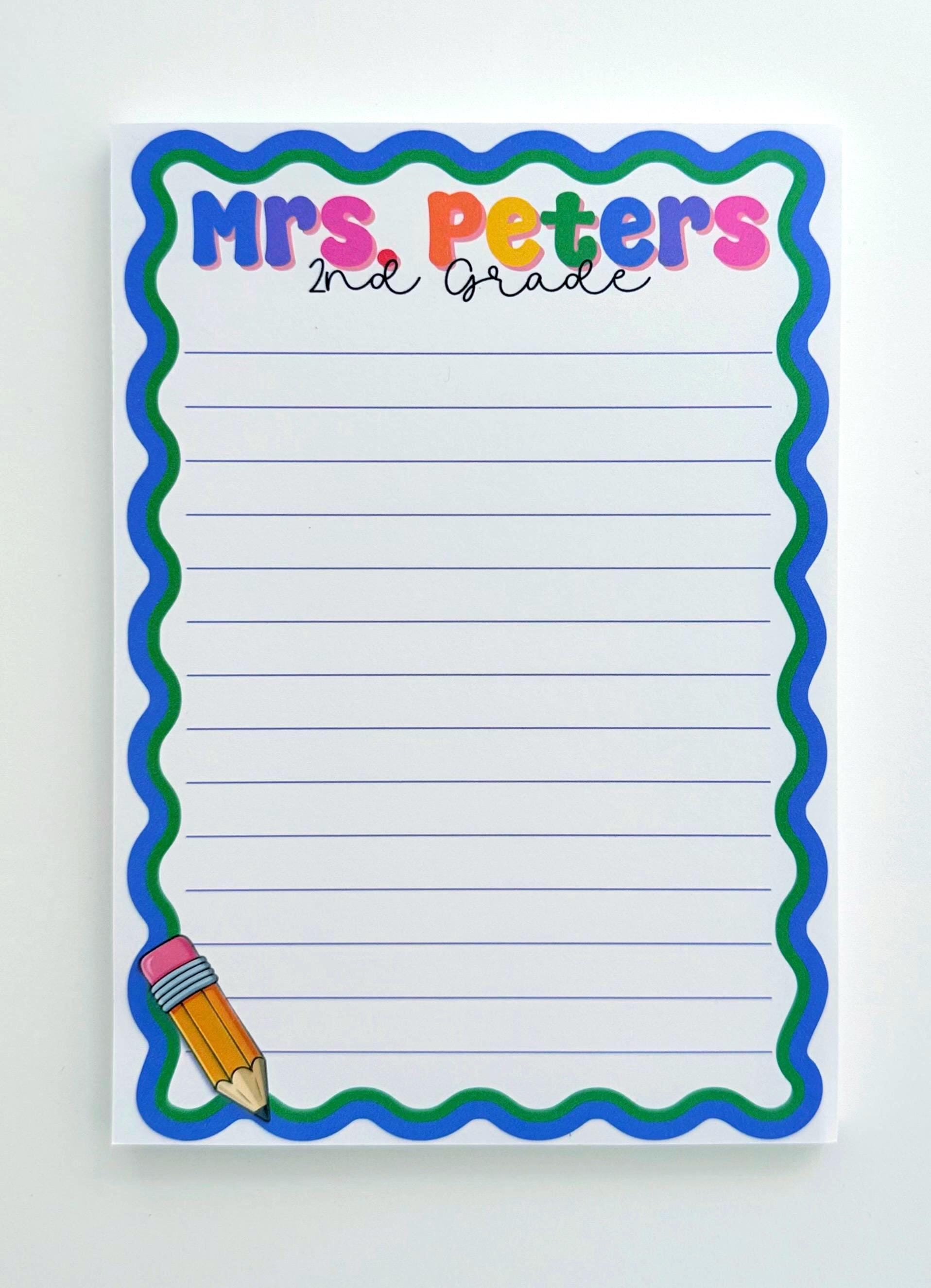 Personalized Teacher Notepad, Custom 5x7 Stationery - Etsy