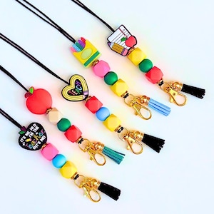 Cordón para maestros, cordón bonito, regalo de agradecimiento para maestros, cordón colorido, cordón hecho a mano