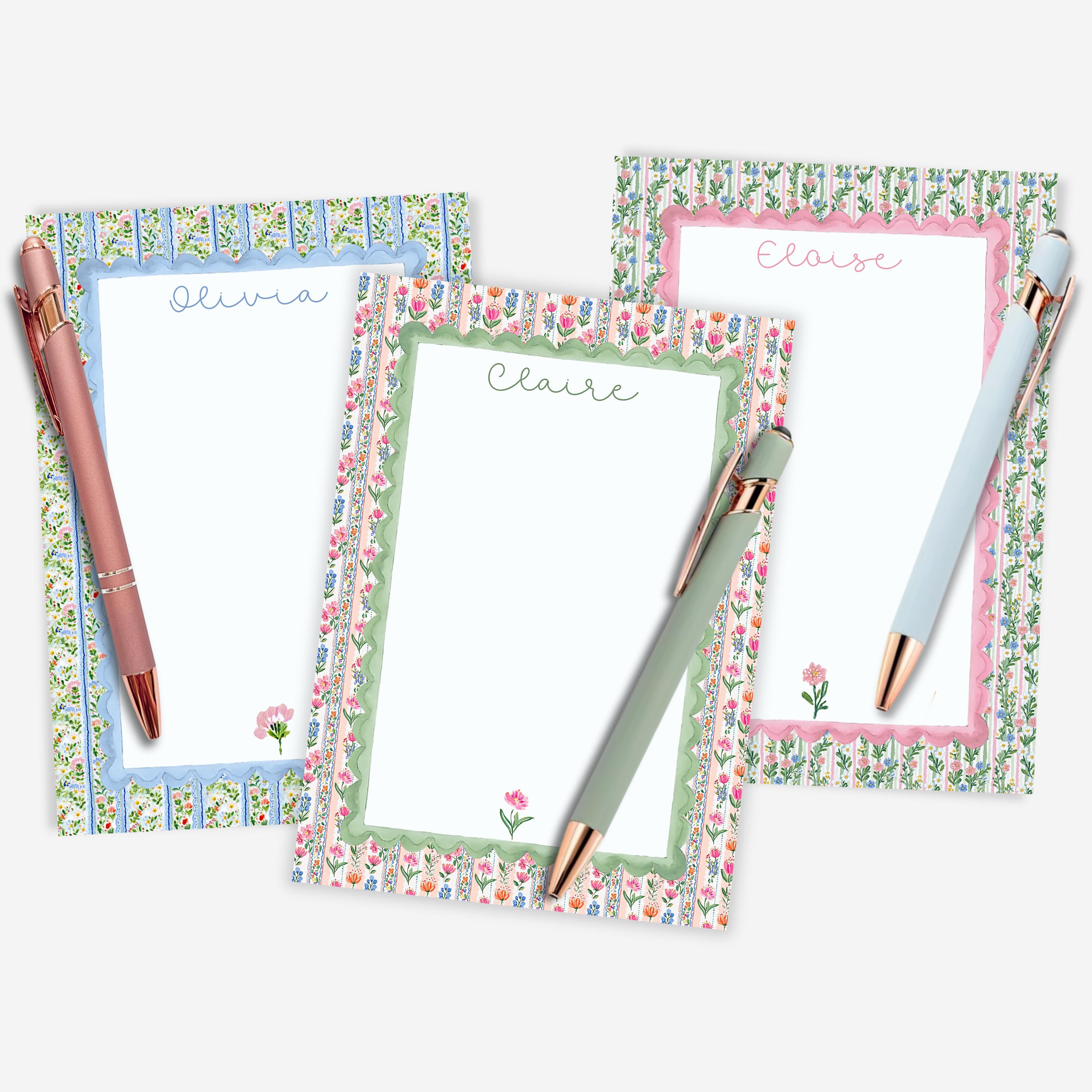 Floral Watercolor Personalized Notepad, Custom Stationery Gift, 5x7 - Etsy