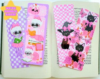 Halloween Bookmark: Laminated Double Sided Spooky Bookish Gift