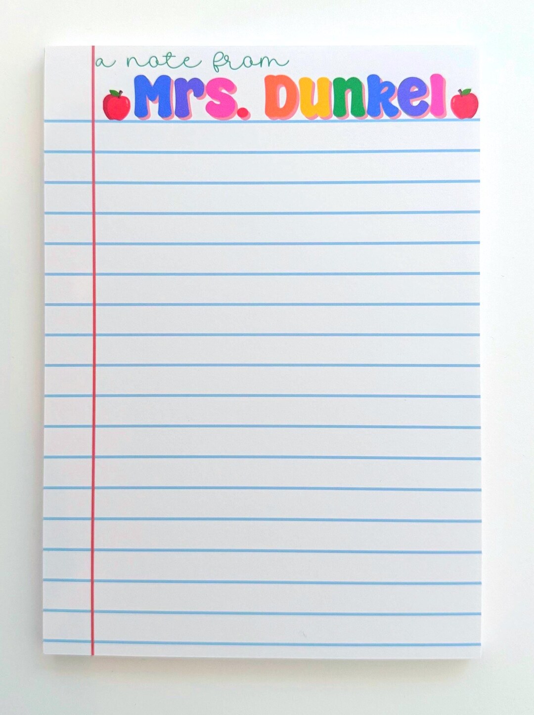 Personalized Teacher Notepad: A Note From..., Colorful Teacher Notepad ...