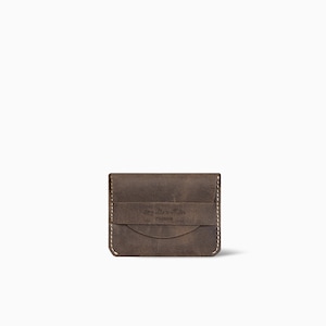 Chocolate Brown Leather Card Holder | Handmade Flap Wallet | Slim Minimalist Wallet for Men & Women | Genuine New Zealand Leather