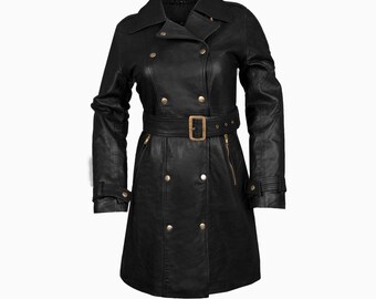 Mextro Genuine Leather Long Ladies  Coat