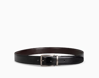 Cinturón reversible de piel auténtica Derby