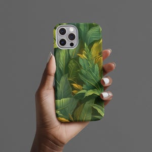 Botanische Grüne Blätter Robuste Handyhülle für iPhone und Samsung, Botanische Handyhülle, Blatt Handyhülle, Geschenk für Pflanzenliebhaber