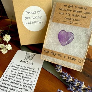 Scatola regalo per la sobrietà in ametista: regalo per il recupero della pulizia e della sobrietà, cristallo AA