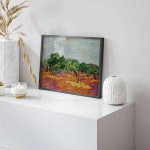 Vincent van Gogh - Olive Trees (1889) - Art Print - Van Gogh Impressionism Olive Trees Painting - Van Gogh Olive Tree Wall Art Decor