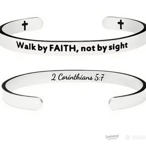 Bible Verse Bracelet |  Black Stainless Steel and Silicone |  Christian Wristband |  Faith Reminder Jewelry