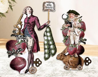 アート・デザイン・音楽 Klaudia Schiller 152 Paperdolls No. 266 French Botanist PDF Paper Doll - 3D Dark Academia Library Decor