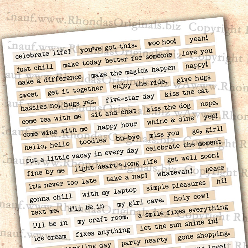 Printable Positive Words Phrases Digital Download Collage - Etsy