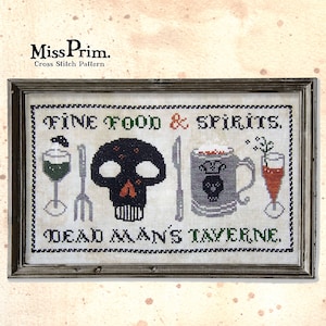 Cross Stitch Skull - Halloween Sign Cross Stitch Pattern - Spooky Cross Stitch - Poison Drinks Cross Stitch - Easy X-stitch - Miss Prim MP22