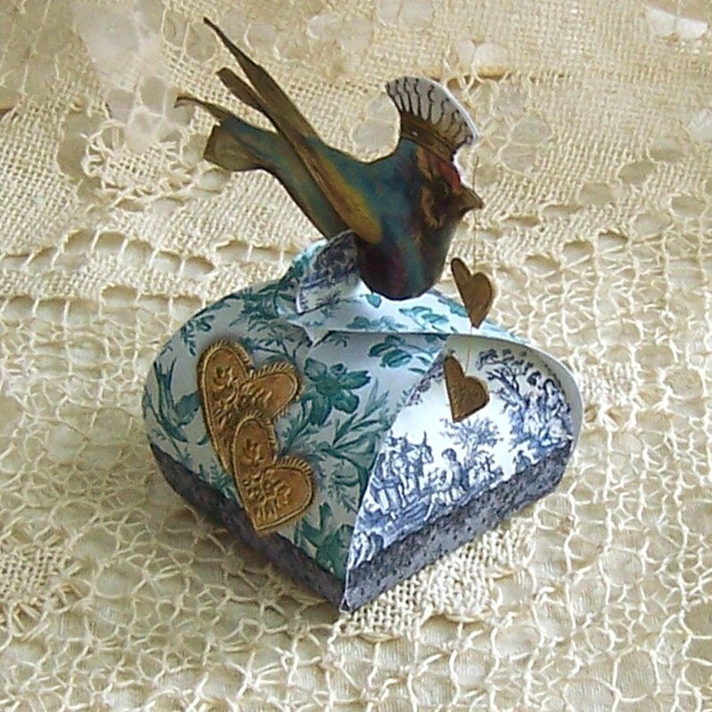 Wedding Favor Box Gift Tags or Cupcake Topper Altered Art Etsy