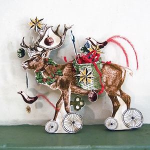 Rentier Clip Art - 3D Weihnachtskarten - Digital Clipart, Weihnachten Journal Bilder, Papierpuppen druckbar, Scrapbook Clipart Ep2D