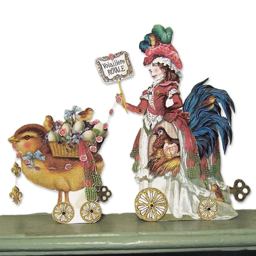 Digital Greeting Card Download - Articulated Rococo Chicken Coop Paper ...
