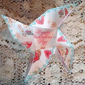 Saint-Valentin pour la classe - imprimable Saint-Valentin pour filles - Saint-Valentin pour enfants - escargot et champignon - sac à main puzzle imprimable origami CS137 PP
