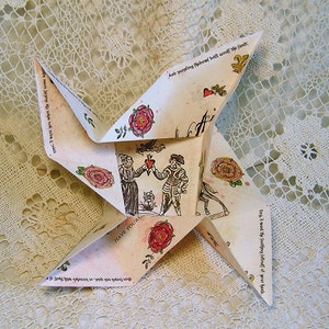 Vintage Valentine afdrukbare Victoriaanse puzzel portemonnee - Valentijnsdag kaart - afdrukbare papier ambachten - pdf origami, liefdesgedicht, met tags CS44PP