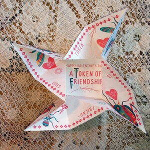 Saint-Valentin pour enfants - Saint-Valentin pour classe - Love Bug origami à imprimer - Saint-Valentin garçon fille - Insectes - Sac à main puzzle - CS139 V