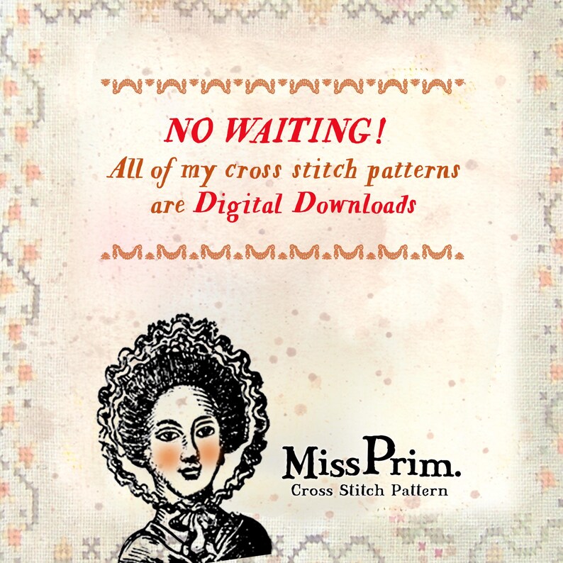 Elizabeth Bennet Cross Stitch Pattern – Regencycore Jane Austen Pillow - Miss Prim (PDF Pattern) image 3