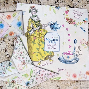 Origami Puzzle Geldbörse Karte PDF - Pocket Hug - Magic Tea Lady, Gute Besserung Geschenk CS135 PP