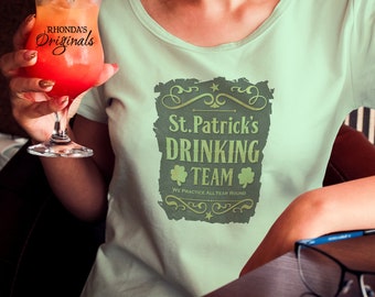 St Patrick's Day Clip Art For Tshirt - Sublimation PNG - JPG Funny Irish Drinking Team Graphic - Digital Wall Art Print- Printable WA06