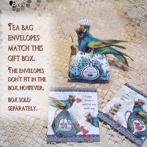 Printable Tea Party Favors - Teabag Holder - Mini Envelope - Bluebird Toile Gift Bag - Digital ...