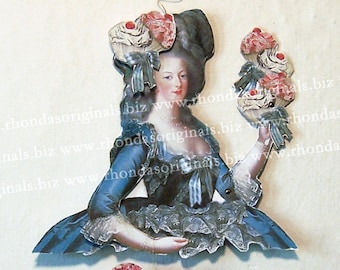 Digital Marie Antoinette Cupcake Paper Doll INSTANT DOWNLOAD - Torso And Other Embellishments For Paper Art, Crafts CS21MA