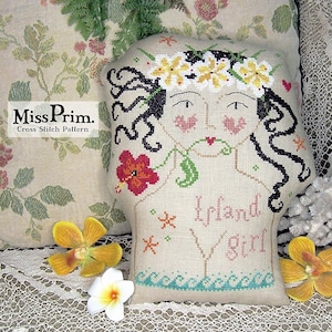 Tiki Decor - Island Girl Beach House Decor - Hawaii Cross Stitch Pattern - X Stitch Pattern PDF - Digital Download by Miss Prim MP41