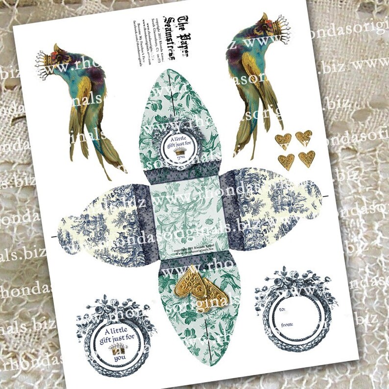 Wedding Favor Box Gift Tags or Cupcake Topper Altered Art Etsy