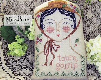 Beginner Cross Stitch Pattern, Subversive X-Stitch PDF, Sassy Cross Stitch Pattern, Funny Cross Stitch, Town Gossip Doll, Miss Prim MP38