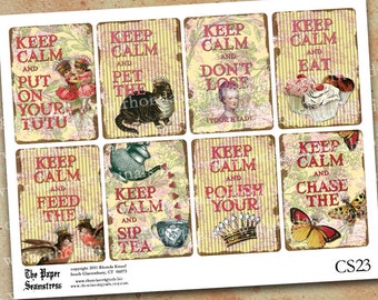 Digital Collage Sheets - Funny Keep Calm Quotes - Keep Calm Clip Art CS23C