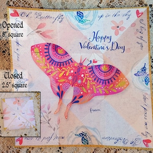 Galentinesdag - Valentijnskaarten in de klas - Valentijnskaart vlinder - Afdrukbare Valentijnskaart voor meisjes, collega's - Valentijnskaarten voor kinderen CS142 PP
