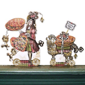 Imprimable Paper Dolls Pizza Man and Poodle Clipart Digital Download - Marie-Antoinette Français Party Decor MA26