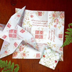 Cartão de Casamento e Aniversário em PDF - Bolsa Quebra-Cabeça com Tema de Amor - Abraço de Bolso - Sem Valor Denominacional - Origami 3D, Conjunto com 2 - CS138 PP