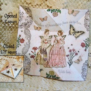 Saint-Valentin pour la classe - Cadeau de l'amitié - Origami PDF - Carte de la Saint-Valentin imprimable - Porte-monnaie numérique victorien, enveloppe, étiquettes CS52V