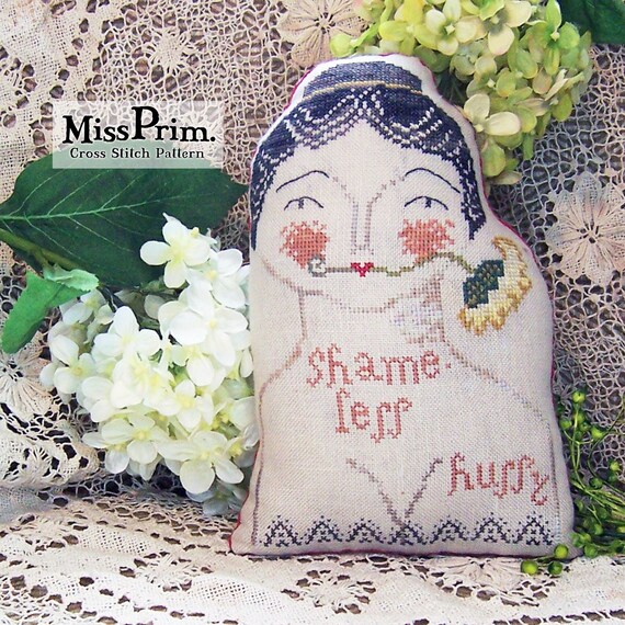 Shameless Hussy Cross Stitch Doll - Sassy Woman Counted Cross Stitch Pattern - Easy Crossstitch Chart - PDF Digital Download, Miss Prim MP14