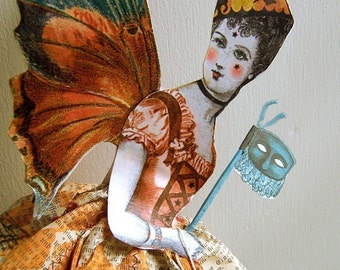 Digital Halloween Fairy Paper Doll Torso - INSTANT Download  - Printable Vintage Digital Clip Art Illustrations For Papercraft HP17D
