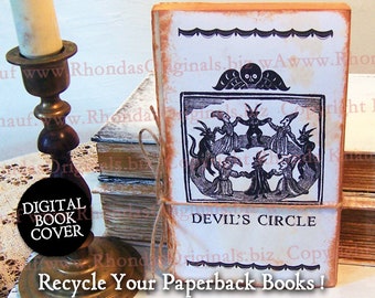 Halloween Clip Art Devil - Vintage Digital Book Cover Or Junk Journal Download - 2 Versions  CS95 BS