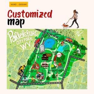 Niestandardowa ręcznie rysowana mapa, projekt zaproszenia ślubnego, karta Save the Date, mapa podróży, mapa lokalizacji wydarzenia, dostosowana, spersonalizowana, pobieranie cyfrowe