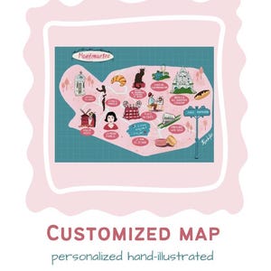 Mapa personalizado, diseño de invitación de boda dibujado a mano, tarjeta para guardar la fecha, mapa de viaje, mapa de ubicación de eventos, personalizado, a medida, descarga digital