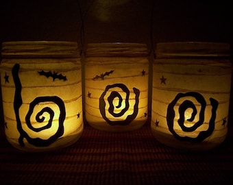 Halloween Boo Lantern Set 3 Piece Fall Candle Holder Light Luminary Table Centerpiece Mantel Porch Party Decor Decoration Folkart