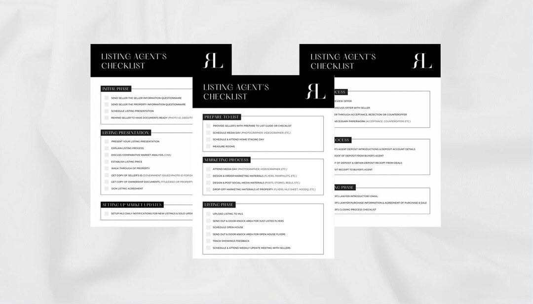 Listing Agent Checklist | Checklist Template | Realtor Checklist ...