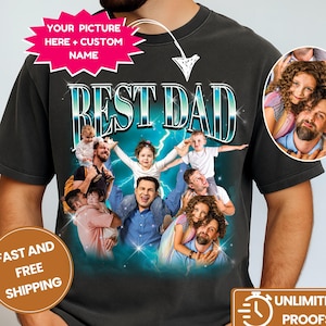 Custom Father’s Day Bootleg Shirt – Your Photo Dad Tee – Funny 1st Father’s Day Gift – Custom Rap Graphic Tee – Custom Bootleg Daddy Shirt