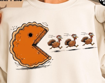 Retro Thanksgiving Pumpkin Pie Chasing shirt Png, Funny Thanksgiving Turkey Png, Fall Vibes Png, Pumpkin Season Png, Turkey Day Shirt Design