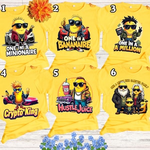 Custom Minion Shirt Cute Minion Birthday tee Funny Graphic Shirt Cute Cartoon Character Top Minion Lover Gift minion birthday party costume