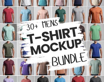 Mens Bella Canvas 3001 T-Shirt Mockup Bundle: 30+ Farben (Digitaler Download)