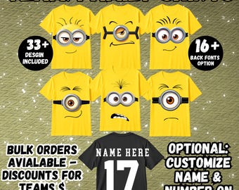 Personalised Mini Yellow Family Shirt Cute Minion Birthday Shirt Funny Graphic Shirt Cute Cartoon Character Top Minion Lover Funny the Tee