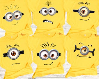 Personalised Minion Family Shirt Cute Minion Birthday Shirt Funny Graphic Shirt Cute Cartoon Character Top Minion Lover Funny the Minion Tee